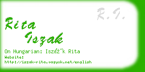 rita iszak business card